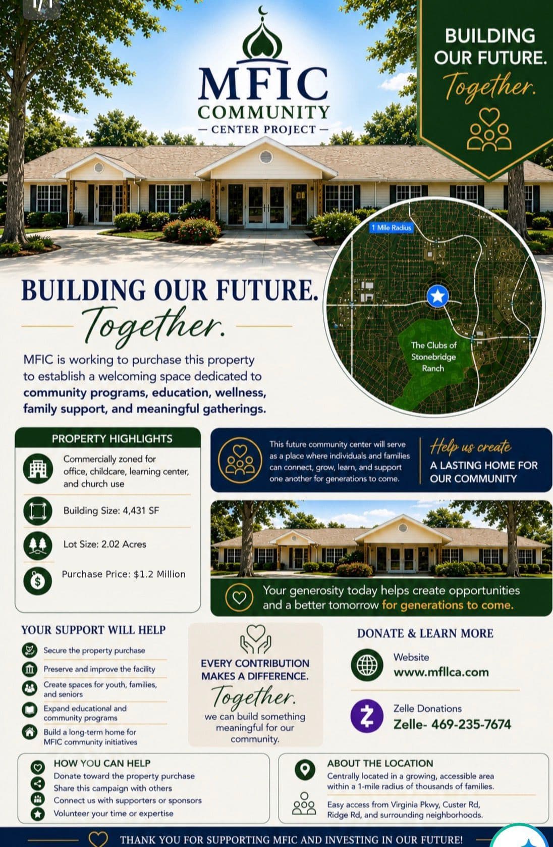 Iqra Community Center Project flyer